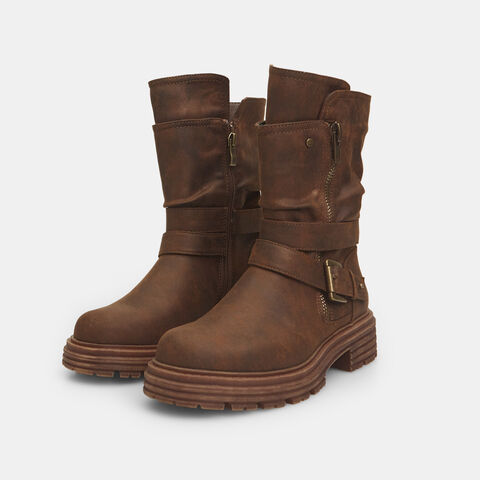 Botas de mujer con correa , Marrón Botas de mujer con correa , Marrón